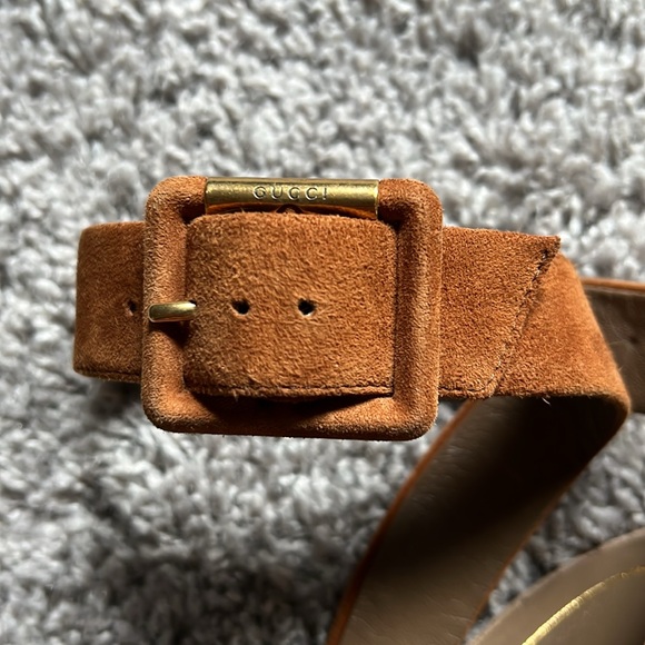 Gucci Two Tone Suede Madison Studded Heel Sandals - Picture 8 of 16